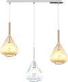 Sospensione-Contemp-Rett-Kona-Metallo-Cromo-Vetro-Trasparente-Ambra-3-Luci-E27