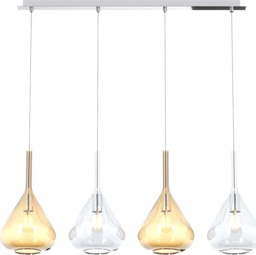 Sospensione-Contemp-Rett-Kona-Metallo-Cromo-Vetro-Trasparente-Ambra-4-Luci-E27
