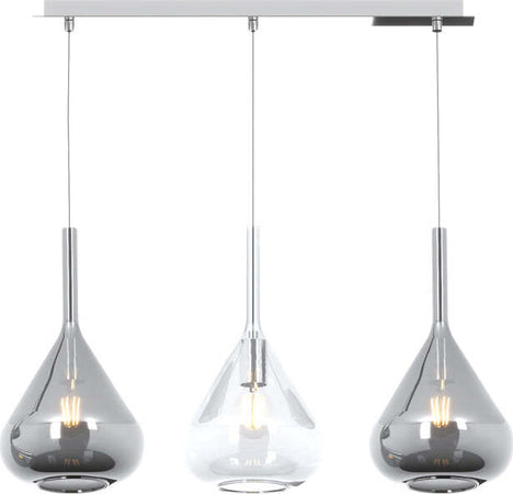 Sospensione-Contemp-Rett-Kona-Metallo-Cromo-Vetro-Trasparente-Fumè-3-Luci-E27