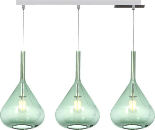 Sospensione-Contemp-Rett-Kona-Metallo-Cromo-Vetro-Verde-3-Luci-E27