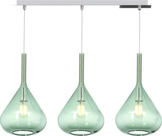 Sospensione-Contemp-Rett-Kona-Metallo-Cromo-Vetro-Verde-3-Luci-E27