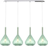 Sospensione-Contemp-Rett-Kona-Metallo-Cromo-Vetro-Verde-4-Luci-E27