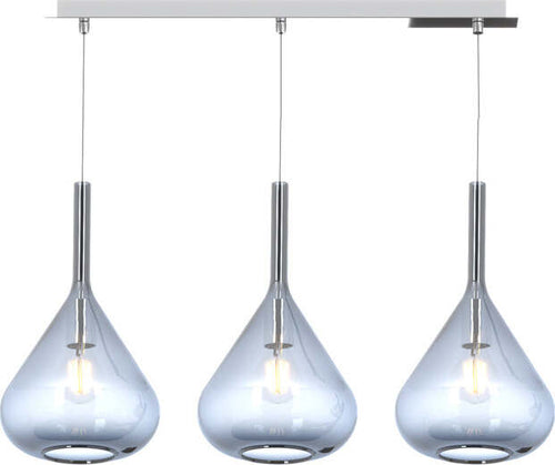 Sospensione-Contemp-Rett-Kona-Metallo-Ottone-Satinato-Vetro-Ambra-3-Luci-E27