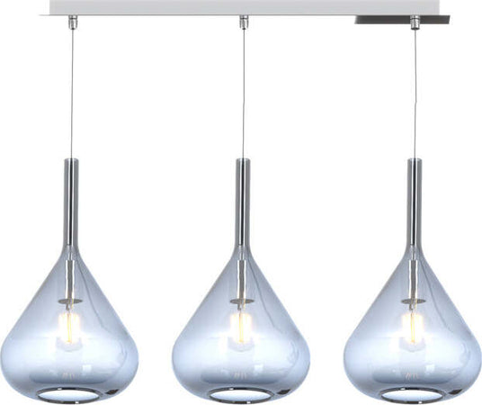 Sospensione-Contemp-Rett-Kona-Metallo-Ottone-Satinato-Vetro-Ambra-3-Luci-E27