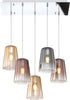 Sospensione-Contemp.-Rett.-Shaded-Metallo-Cromo-Vetro-Multicolor-5-Luci-E27