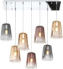 Sospensione-Contemp.-Rett.-Shaded-Metallo-Cromo-Vetro-Multicolor-7-Luci-E27