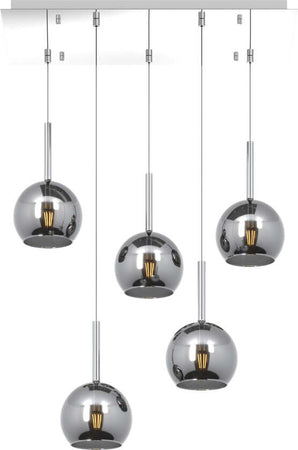 Sospensione-Contemp.-Rosone-Rett.-Future-Metallo-Cromo-Vetro-Cromo-5-Luci-E27