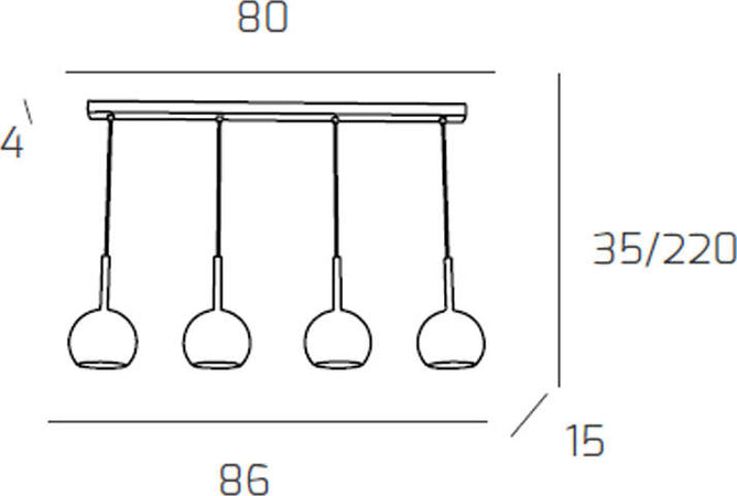 Sospensione-Contemp.-Rosone-Rett.-Future-Metallo-Cromo-Vetro-Rame-4-Luci-E27