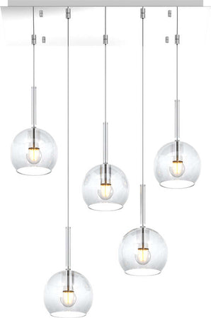 Sospensione-Contemp.-Rosone-Rett.-Future-Metallo-Cromo-Vetro-Trasp.-5-Luci-E27