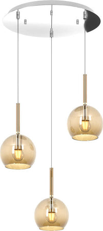 Sospensione-Contemp.-Rosone-Tondo-Future-Met.-Cromo-Vetro-Ambra-3-Luci-E27-D42Cm