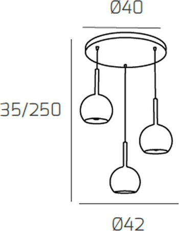Sospensione-Contemp.-Rosone-Tondo-Future-Met.-Cromo-Vetro-Oro-3-Luci-E27-D42Cm