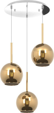 Sospensione-Contemp.-Rosone-Tondo-Future-Met.-Cromo-Vetro-Oro-3-Luci-E27-D47Cm