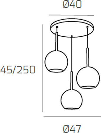 Sospensione-Contemp.-Rosone-Tondo-Future-Met.-Cromo-Vetro-Oro-3-Luci-E27-D47Cm