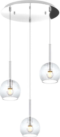 Sospensione-Contemp.-Rosone-Tondo-Future-Met.-Cromo-Vetro-Trasp.-3-Luci-E27-42Cm