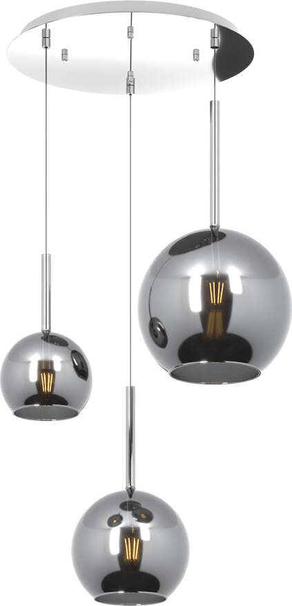 Sospensione-Contemp.-Rosone-Tondo-Future-Metallo-Cromo-Vetro-Cromo-3-Luci-E27