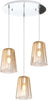 Sospensione-Contemp.-Rosone-Tondo-Shaded-Metallo-Cromo-Vetro-Ambra-3-Luci-E27