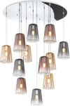 Sospensione-Contemp.-Rosone-Tondo-Shaded-Metallo-Cromo-Vetro-Multicolor-12-Luci