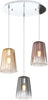 Sospensione-Contemp.-Rosone-Tondo-Shaded-Metallo-Cromo-Vetro-Multicolor-3-Luci