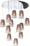 Sospensione-Contemp.-Rosone-Tondo-Shaded-Metallo-Cromo-Vetro-Rame-12-Luci-E27