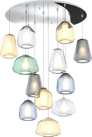 Sospensione-Contemp-Tonda-Double-Skin-Metallo-Cromo-Vetro-Mix-Multicolor-12-Luci