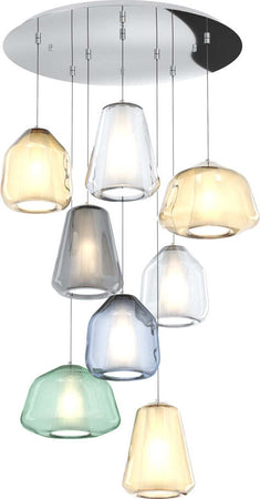 Sospensione-Contemp-Tonda-Double-Skin-Metallo-Cromo-Vetro-Mix-Multicolor-8-Luci
