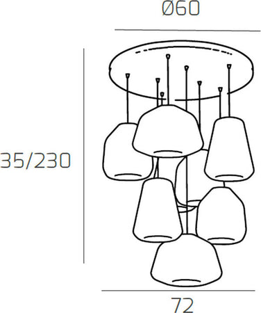 Sospensione-Contemp-Tonda-Double-Skin-Metallo-Cromo-Vetro-Mix-Multicolor-8-Luci