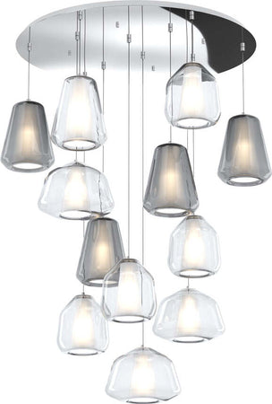 Sospensione-Contemp-Tonda-Double-Skin-Metallo-Cromo-Vetro-Mix-Trasp-Fumè-12-Luci