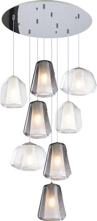 Sospensione-Contemp-Tonda-Double-Skin-Metallo-Cromo-Vetro-Mix-Trasp-Fumè-8-Luci