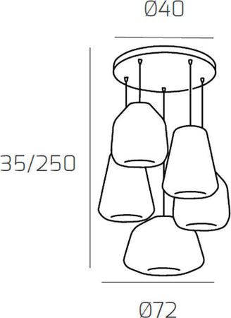 Sospensione-Contemp-Tonda-Double-Skin-Metallo-Cromo-Vetro-Mix-Trsp-Fumè-5-Luci