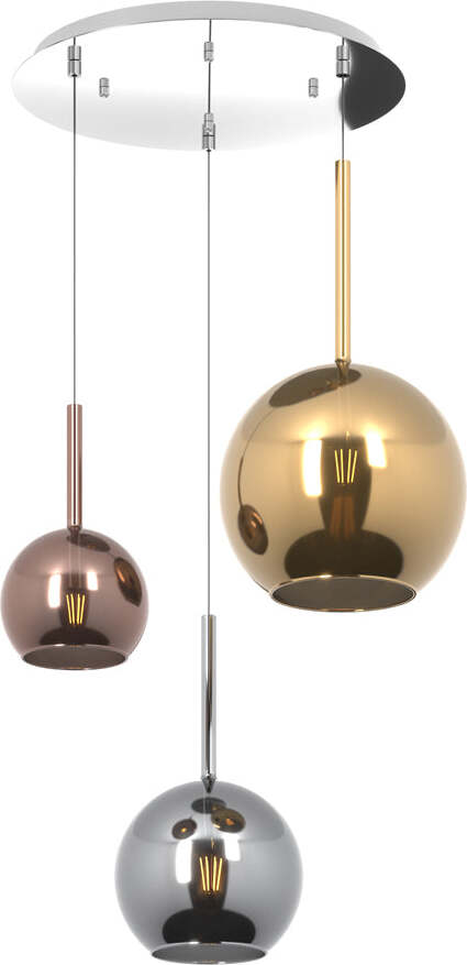 Sospensione-Contemp.-Tonda-Future-Metallo-Cromo-Vetro-Multicolor-3-Luci-E27