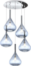 Sospensione-Contemp-Tonda-Kona-Metallo-Cromo-Vetro-Blu-5-Luci-E27