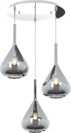 Sospensione-Contemp-Tonda-Kona-Metallo-Cromo-Vetro-Fumè-3-Luci-E27