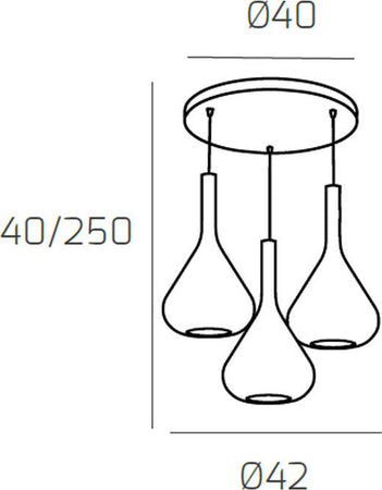 Sospensione-Contemp-Tonda-Kona-Metallo-Cromo-Vetro-Fumè-3-Luci-E27