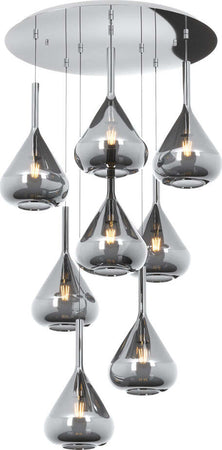 Sospensione-Contemp-Tonda-Kona-Metallo-Cromo-Vetro-Fumè-8-Luci-E27