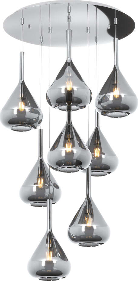 Sospensione-Contemp-Tonda-Kona-Metallo-Cromo-Vetro-Fumè-8-Luci-E27