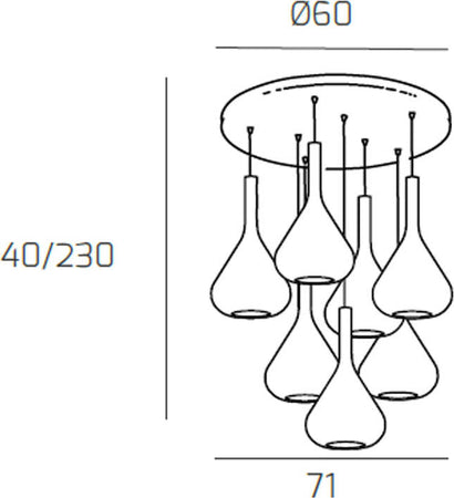 Sospensione-Contemp-Tonda-Kona-Metallo-Cromo-Vetro-Fumè-8-Luci-E27
