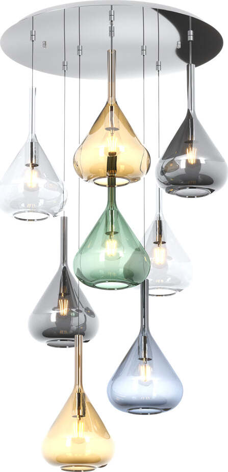Sospensione-Contemp-Tonda-Kona-Metallo-Cromo-Vetro-Multicolor-8-Luci-E27