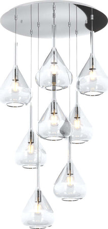 Sospensione-Contemp-Tonda-Kona-Metallo-Cromo-Vetro-Trasparente-8-Luci-E27