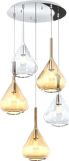 Sospensione-Contemp-Tonda-Kona-Metallo-Cromo-Vetro-Trasparente-Ambra-5-Luci-E27