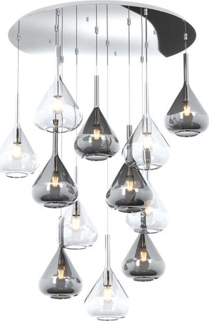Sospensione-Contemp-Tonda-Kona-Metallo-Cromo-Vetro-Trasparente-Fumè-12-Luci-E27