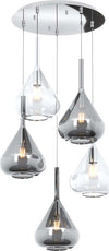 Sospensione-Contemp-Tonda-Kona-Metallo-Cromo-Vetro-Trasparente-Fumè-5-Luci-E27