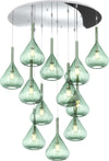 Sospensione-Contemp-Tonda-Kona-Metallo-Cromo-Vetro-Verde-12-Luci-E27