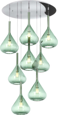 Sospensione-Contemp-Tonda-Kona-Metallo-Cromo-Vetro-Verde-8-Luci-E27