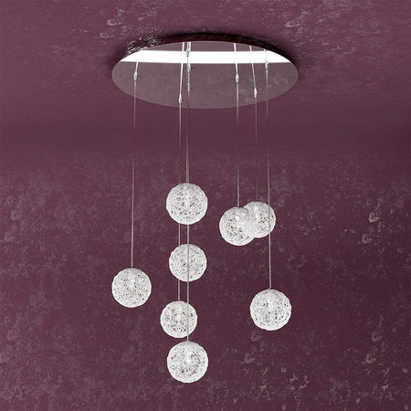 Sospensione-Contemp-Willow-Metallo-Cromo-Diffusore-Alluminio-8-Luci-G9
