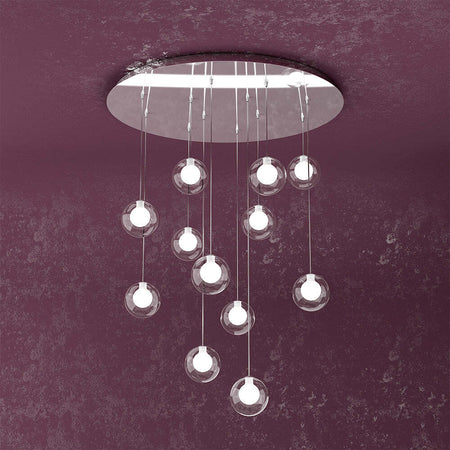 Sospensione-Contemp-Willow-Metallo-Cromo-Vetro-Bianco-Satitano-12-Luci-G9