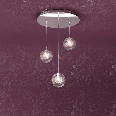 Sospensione-Contemp-Willow-Metallo-Cromo-Vetro-Trasparente-3-Luci-G9
