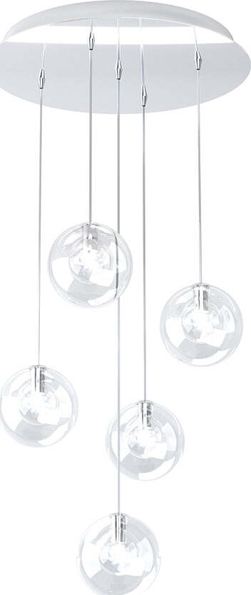 Sospensione-Contemp-Willow-Metallo-Cromo-Vetro-Trasparente-5-Luci-G9