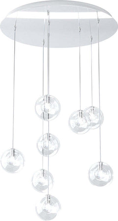 Sospensione-Contemp-Willow-Metallo-Cromo-Vetro-Trasparente-8-Luci-G9