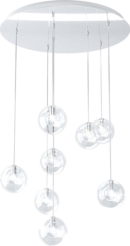 Sospensione-Contemp-Willow-Metallo-Cromo-Vetro-Trasparente-8-Luci-G9