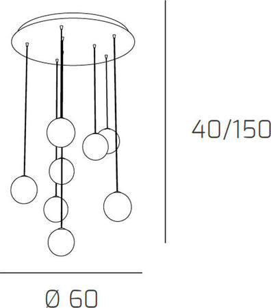 Sospensione-Contemp-Willow-Metallo-Cromo-Vetro-Trasparente-8-Luci-G9